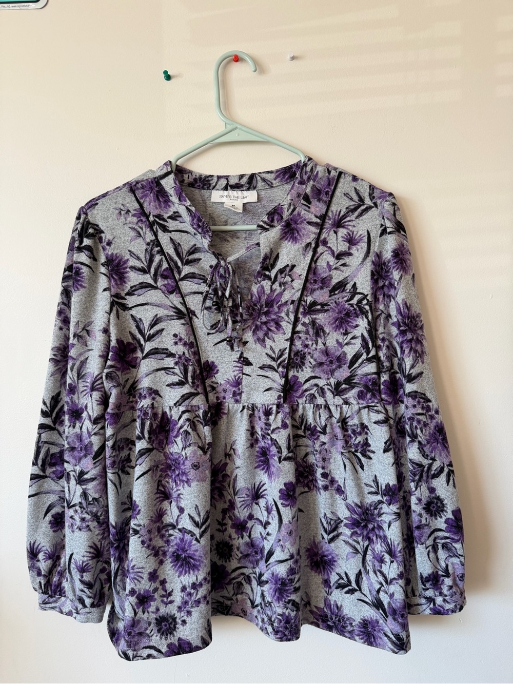 Skye's the Limit Purple Floral Tunic Top